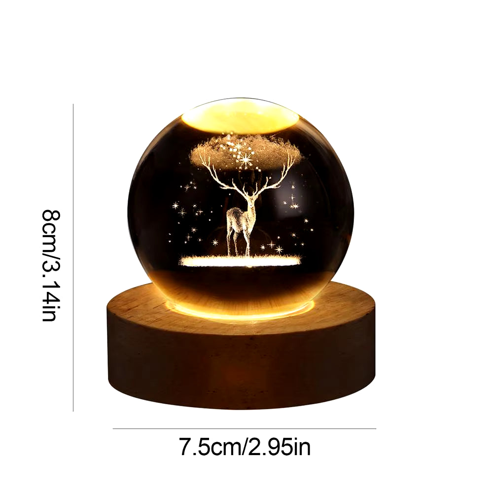 Crystal Ball Night Light 3D Table Lamp LED Crystal Ball 