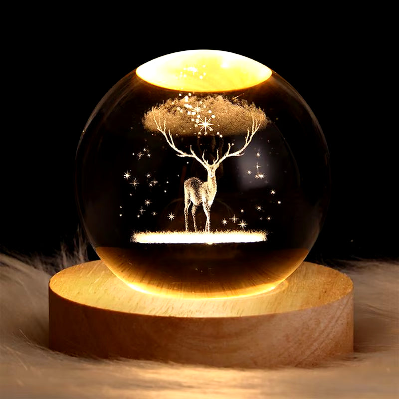 Crystal Ball Night Light 3D Table Lamp LED Crystal Ball 